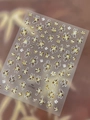 Self-adhesive nail sticker YT7592 with gold metallic and white floral pattern designs - Gold White Floral Style (YT7592Me)