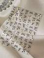 Self-adhesive nail art stickers featuring black bows and polka dot patterns, model YT7698 - Black Bowknot (YT7698)