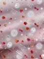 Makro-Detail von YT7603 Kirsch- und Schneeflocken 3D-Präge-Nagelstickern für den Winter - Muschelland-Gelee Kirsche Schneeflocke Stil (YT7603Pro)