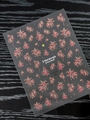 Nail decals with gold fireworks and stars on transparent back for DIY nail art design - Hot Stamping Red Gold Fireworks (YT7771Me)