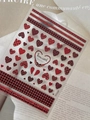 Houndstooth heart nail stickers in red and black with embossed texture YT7534 - YT7534