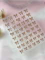3D holographic pink gold bow nail stickers with embossed texture and metal finish - Jelly Shell Light Brown (YT7211Pro)