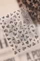 Leopard print heart nail stickers with silver foil outline, style number 7544 - Silver Stamping Leopard Heart (7544)