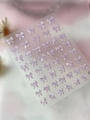 Iridescent purple 3D resin bow nail art stickers with fine glitter for manicures - Jelly Shell Light Purple (YT7214Pro)