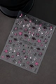 Y2K style nail sticker with neon pink stars and Sweet lettering on a transparent sheet - 5D Embossed Series (YT7505)