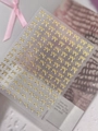 3D gold embossed bow nail art stickers with metallic texture for manicures, style YT7235 - Gold