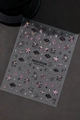 Chic holographic 3D relief nail art sticker with black clouds and metallic stars YT7506 - Aurora Holographic Laser (YT7506Mc)