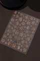 Golden and silver firework nail art sticker on transparent film with red floral patterns - Red Sand Style (YT7832) / Red