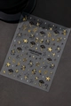 Black and gold millennium style nail stickers featuring stars and clouds YT7507 variant - Black Gold Hot Stamping (YT7507Me)