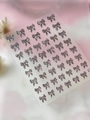 3D holographic silver bow nail stickers with sparkling laser finish for nail art decor - Jelly Shell Black (YT7217Pro)