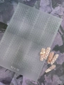 Translucent mermaid scale nail art stickers with sample long nails on purple marble surface - Scale Style (YT T-28)