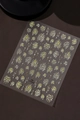 Gold and silver fireworks nail stickers YT7834 with self-adhesive backing on dark base - Gold Bronzing (YT7834) / Orange