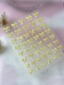 Sparkling yellow 3D bow nail art stickers with glitter finish on transparent sheet - Jelly Shell Yellow (YT7218Pro)