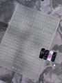 Self-adhesive nail art sticker with translucent rhombus patterns and sample display - Grid Style (YT T-29)