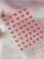 3D laser pink bow nail stickers with holographic embossed jelly texture for manicure - Jelly Shell Red (YT7219Pro)