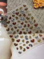 3D heart nail art stickers featuring leopard, tiger, and spotted animal prints - 3D Leopard Heart Style (YT7706Gd)