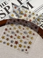 Star-shaped nail stickers featuring leopard and animal print patterns in gold and white - 3D Leopard Star Style (YT7712Gd)
