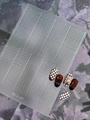 YTT-33 houndstooth nail art stickers featuring elegant checkered patterns and 3D bow accents - Grid Style (YT T-33)