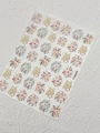 Bunte Feuerwerk-Nagelsticker mit Smileys und Herzen auf dem Bogen YT7830Te - Bunter Feuerwerk Stil (YT7830Te) / YT7830Te