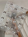 3D embossed bow nail stickers with gold stars and metallic edges, style YT7788 - Gold Stamping Style / Black (YT7788)