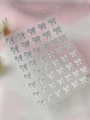 Metallic silver bow nail art sticker Pro 022 with embossed 3D texture for manicure - Jelly Silver Stamping (YT7222Pro)