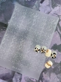 Cow pattern nail art stamping plate YIT-34 with black spotted design samples - Cow Print Style (YT T-34)