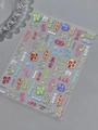 3D embossed Chinese New Year nail stickers with lucky slogans and colorful characters - Gold Stamping Lucky Slang Style (YT7860Me)