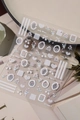 5D embossed nail sticker YT7606 P featuring white tulips and pink ribbon patterns - Green Pearl Style (YT7606P) / Green
