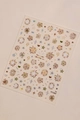 Fireworks and stars nail art stickers YT7269 with golden laser glitter effect - Metallic Texture Multi-color Fireworks Style (YT7269Ls)