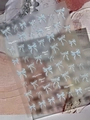Light blue bow nail art stickers with 3D shell light effect on frosted backing sheet - YT7970Te Blue