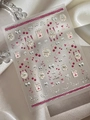 3D nail stickers YT7898 featuring silver roses and pink bows for sweet manicure art - Silver Gilded (YT7898Si) / Silver