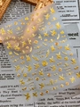Golden embossed celestial horse nail stickers with 3D winged pegasus and coin designs - Gold Bronzing (YT7818Pro) / Gold