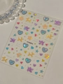 Pastel macaron balloon dog nail art stickers with laser finish and 3D relief effects - Shell Light Hot Silver (YT7600Pro)