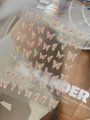 Holografische Schmetterlings-Nagelaufkleber mit Laser-Glanz-Effekt, Modell YT7344 - Muschelglanz / Rosa (YT7344Te)
