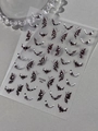 Nail art sticker sheet with black and white butterfly patterns on a transparent film - Black Butterfly (YT7358 Pro)
