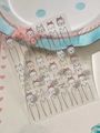 Cute white cat nail art stickers with pink bows, YT7350 series for DIY manicures - Beige (YT7350)