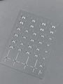 Silver embossed bow and cross star nail stickers on transparent film YT7647 SI - YT7647Si / White