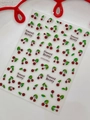 3D cherry nail art stickers with Sweet Berry design for manicures on transparent sheet - Silver Laser Jelly (YT7577Pro)