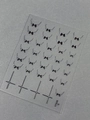 Self-adhesive nail art stickers with black 3D bows and silver starburst patterns - YT7648Si / Black