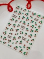 3D Sweet Berry cherry nail art stickers with metallic green leaves and red pearlescent fruit - Silver Laser Jelly (YT7578Pro)