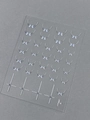 Silver bow and cross embossed nail art stickers model YT7650 SI on grey background - YT7650Si / Blue