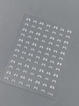 3D white embossed bow nail art stickers set with various ribbon designs model YT7658 - YT7658