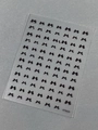 3D relief black bow nail art stickers with glossy texture on transparent backing - YT7659