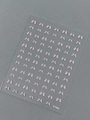 3D relief light pink bow nail art stickers featuring textured embossed design - YT7661
