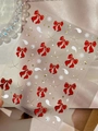 3D red bow and snowflake nail stickers YT7909 with elegant golden accents - Jelly Gold Stamping Red Bow (YT7909Pro)