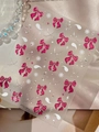 3D embossed nail art sticker sheet featuring pink bows and white snowflakes detail - Jelly Silver Stamping Pink Bow (YT7910Pro)
