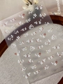 Nagelaufkleber mit kleinen weißen Blumen und Kleberückseite für DIY-Maniküre-Designs - Flacher Stil YT7700Pm Rot