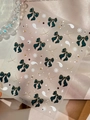 3D dark green bow nail stickers with gold edges and white snowflake patterns YT7911Pro - Jelly Gold Stamping Dark Green Bow (YT7911Pro)