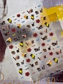 Pegatinas de uñas de gato negro en relieve con motivos de dibujos animados y estrellas - Estilo Plano (YT7280Pm)