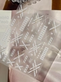 Bow and ribbon nail art stickers in white and gold finish, style YT7463 - Bronzing White Gold Cross Lines (YT7463Me)